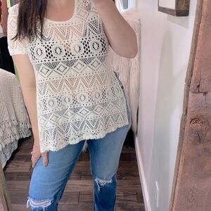 Vintage Havana ivory color boho top size small